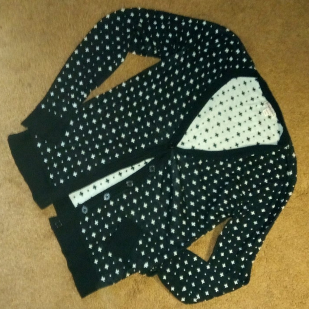 Merona black white cardigan